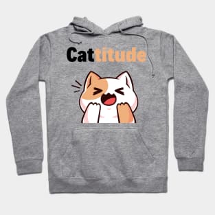 Moody Cat With A Cattitude Hoodie